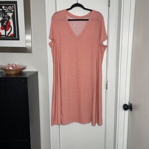 Women's Nightgown Night Shirt Orange Stripe Super Soft 2X